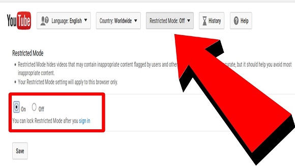 How to disable restricted mode on YouTube
